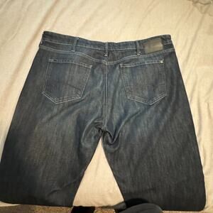 Mavi Jeans Mens 42x32 Blue Matt Relaxed Straight Leg Dark Wash Stretch Denim